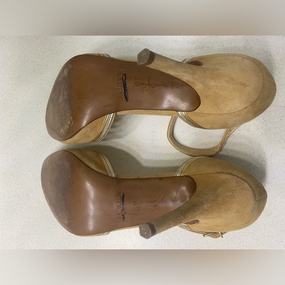 J. Crew made in Italy leather tan heels VGUC - Picture 3 of 4